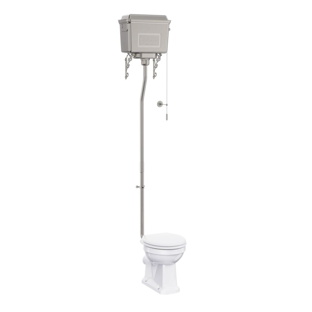 Burlington Brushed Nickel Aluminium High Level Toilet